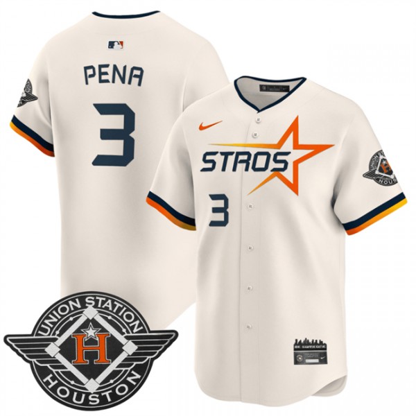 Houston Astros #3 Jeremy Peña Cream 2025 City Connect Limited Stitched Jersey