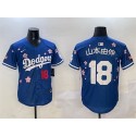 Los Angeles Dodgers #18 山本由伸 Royal 2025 Tokyo Series Limited Stitched Jersey