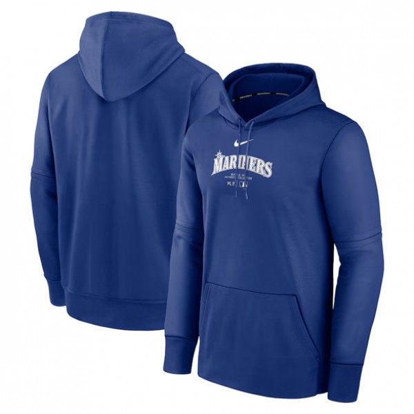 Seattle Mariners Royal Collection Practice Performance Pullover Hoodie