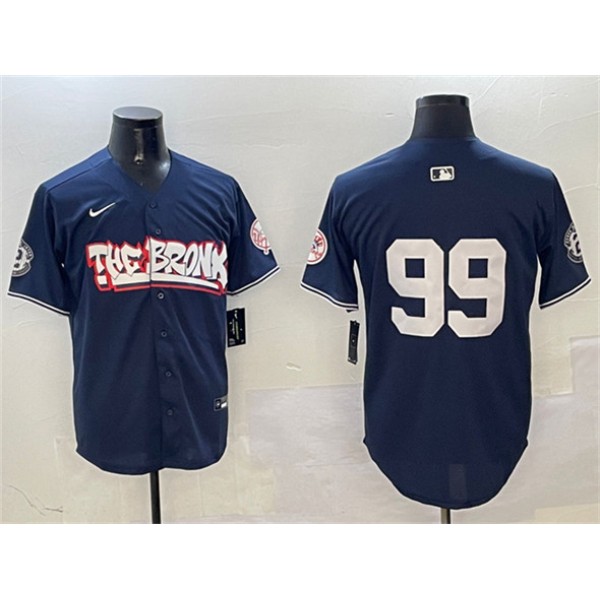 New York Yankees #99 Aaron Judge Navy Bronx Graffiti Vapor Limited Stitched Jersey