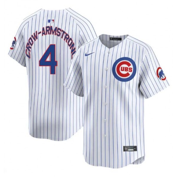 Chicago Cubs #4 Pete Crow-Armstrong White Home Limited Stitched Jersey