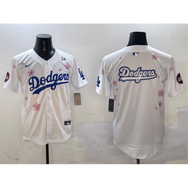 Los Angeles Dodgers Team Big Logo White 2025 Tokyo Series Limited Stitched Jersey