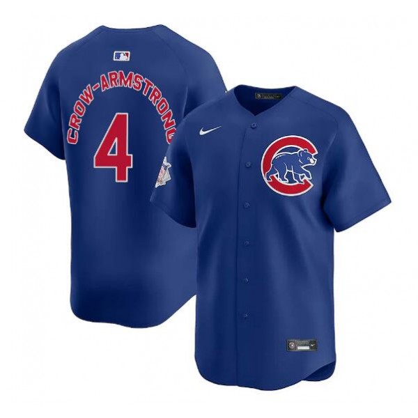 Chicago Cubs #4 Pete Crow-Armstrong Royal Limited Stitched Jersey