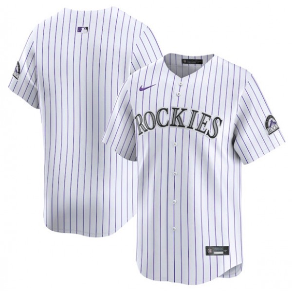 Colorado Rockies Blank White Home Limited Stitched Jersey