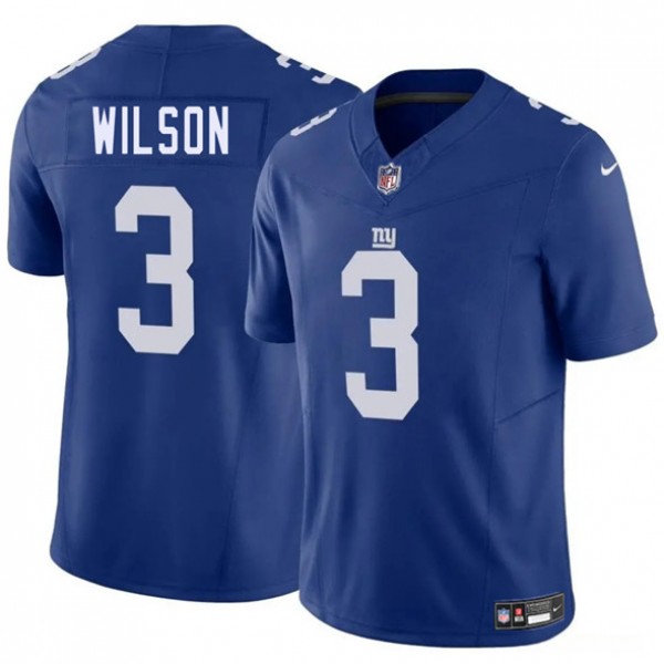 New York Giants #3 Russell Wilson Blue 2025 F.U.S.E. Vapor Untouchable Limited Stitched Jersey