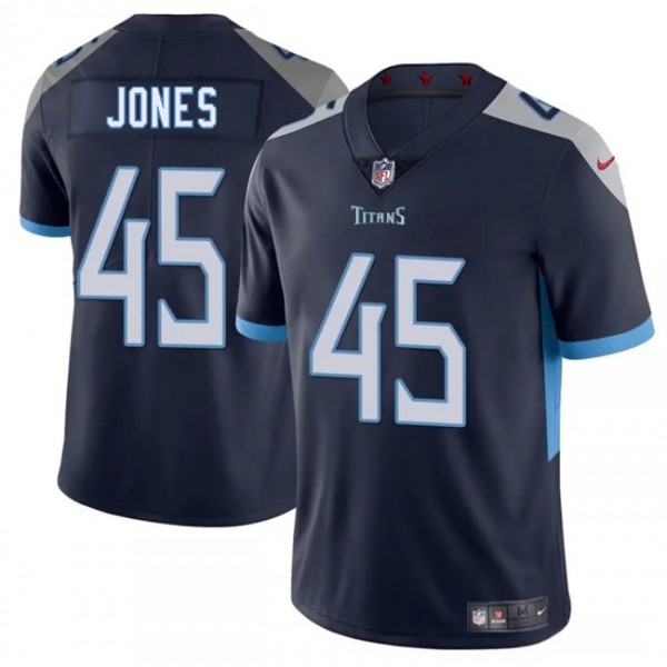 Tennessee Titans #45 Dre'Mont Jones Navy 2025 Vapor Limited Stitched Jersey