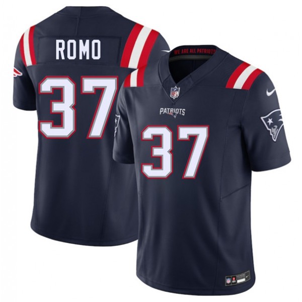 New England Patriots #37 Parker Romo Navy 2025 F.U.S.E. Vapor Limited Stitched Jersey