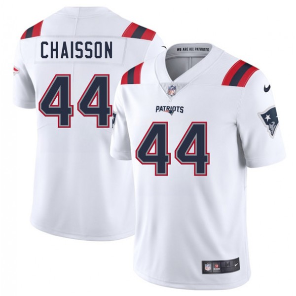 New England Patriots #44 K'Lavon Chaisson White 2025 Vapor Limited Stitched Jersey