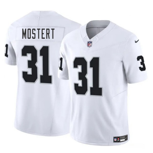 Las Vegas Raiders #31 Raheem Mostert White 2025 F.U.S.E. Vapor Stitched Jersey