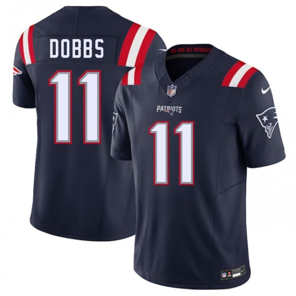 New England Patriots #11 Joshua Dobbs Navy 2025 F.U.S.E. Vapor Limited Stitched Jersey