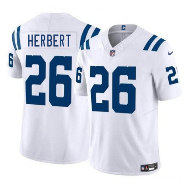 Indianapolis Colts #26 Khalil Herbert White 2025 F.U.S.E. Vapor Limited Stitched Jersey