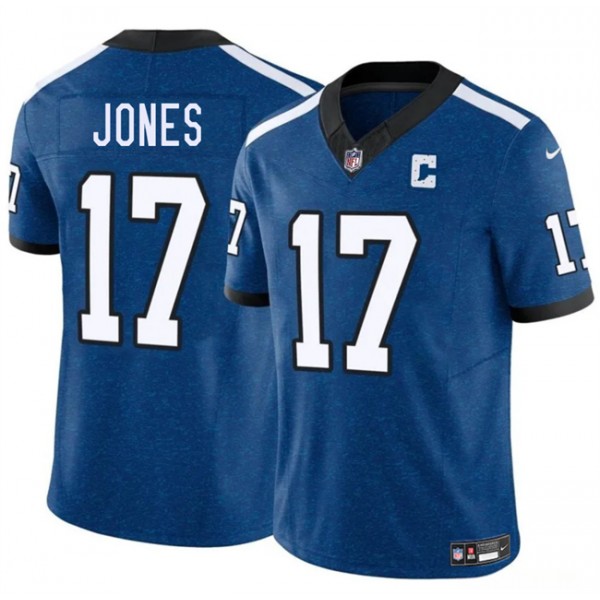 Indianapolis Colts #17 Daniel Jones Blue 2025 F.U.S.E. Throwback Vapor Limited Stitched Jersey