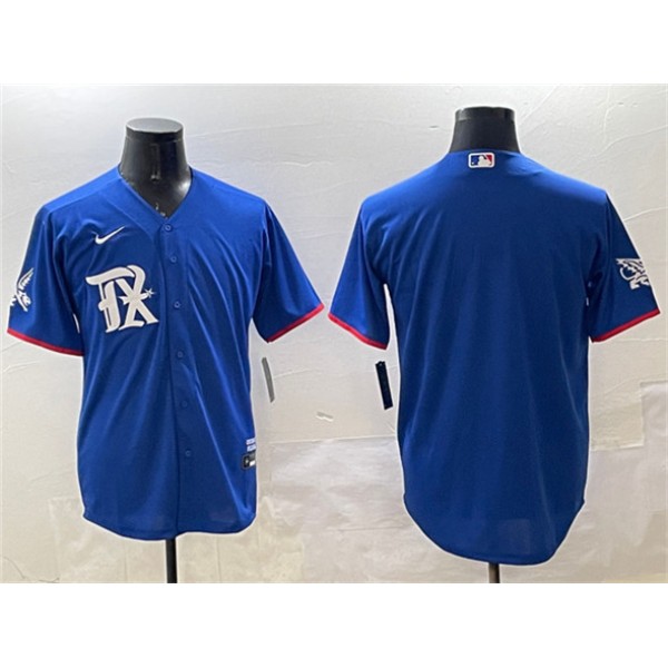 Texas Rangers Blank Royal City Connect Stitched Jersey