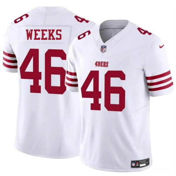 San Francisco 49ers #46 Jon Weeks White 2025 F.U.S.E. Vapor Untouchable Limited Stitched Jersey