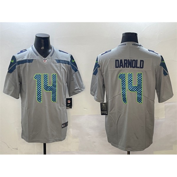 Seattle Seahawks #14 Sam Darnold Gray 2025 Vapor Limited Stitched Jersey