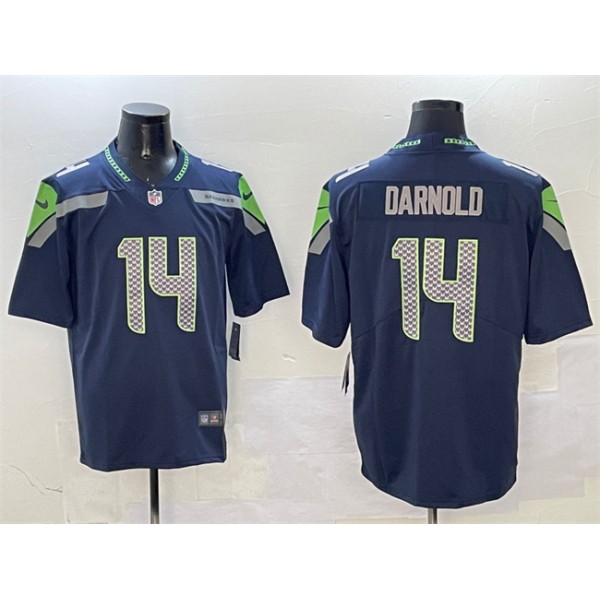 Seattle Seahawks #14 Sam Darnold Navy 2025 Vapor Limited Stitched Jersey