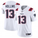 New England Patriots #13 Mack Hollins White 2025 Vapor Limited Stitched Jersey