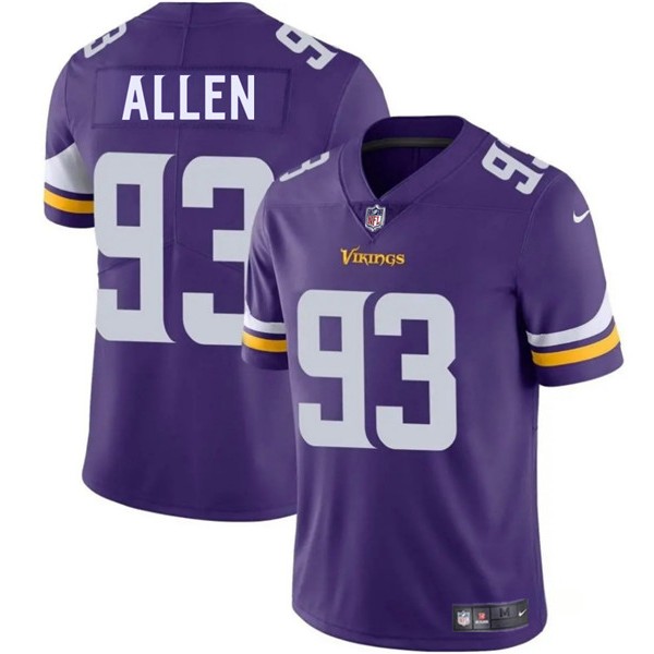 Minnesota Vikings #93 Jonathan Allen Purple 2025 Vapor Limited Stitched Jersey