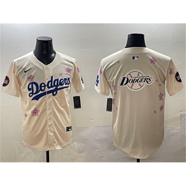 Los Angeles Dodgers Team Big Logo Cream 2025 Tokyo Series Limited Stitched Jersey