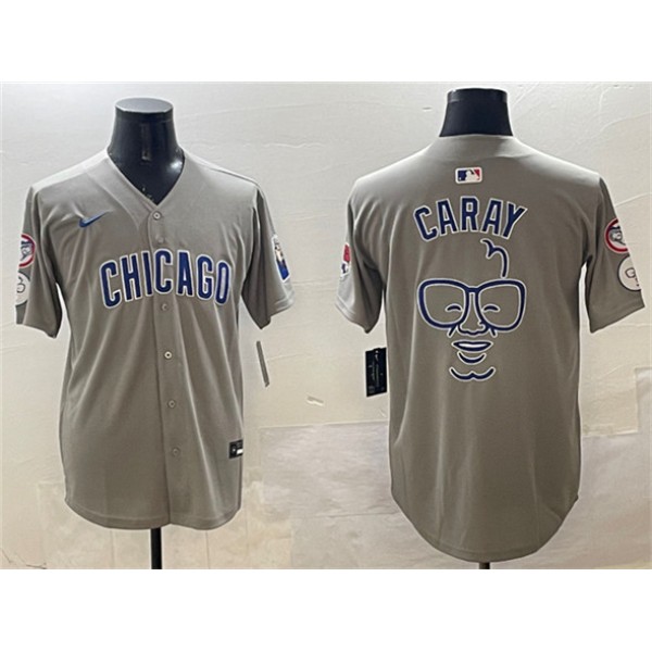 Chicago Cubs Gray Harry Caray 'Holy Cow' Patch Limited Stitched Jersey