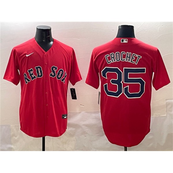Boston Red Sox #35 Garrett Crochet Red Cool Base Stitched Jersey