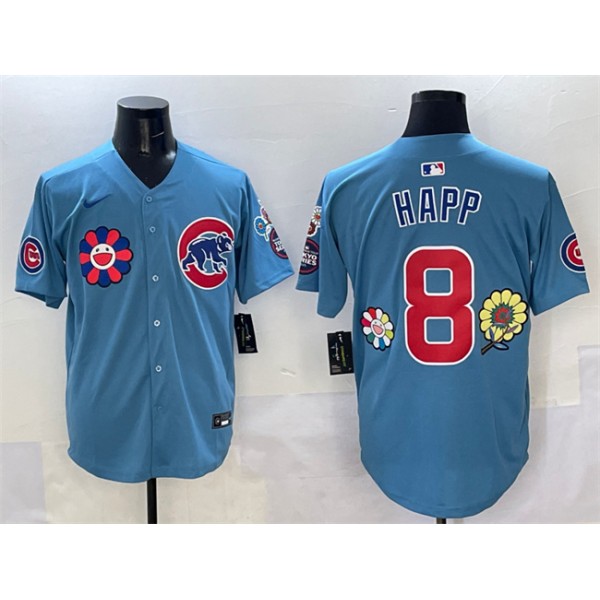 Chicago Cubs #8 Ian Happ Blue 2025 Tokyo Series 2nd Alternate Limited Stitched Jersey