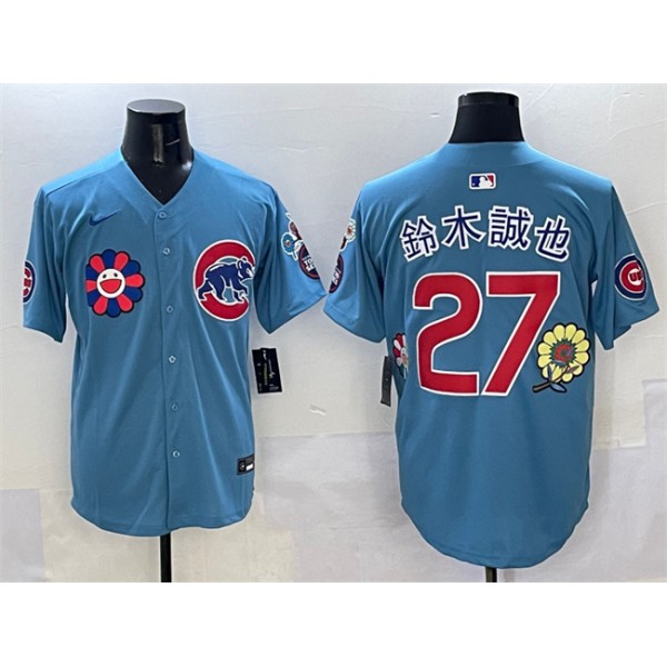 Chicago Cubs #27 鈴木誠也 Blue 2025 Tokyo Series 2nd Alternate Limited Stitched Jersey