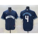 Chicago Cubs #4 Pete Crow-Armstrong Navy City Connect Stitched Jersey