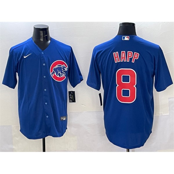 Chicago Cubs #8 Ian Happ Royal Cool Base Stitched Jersey