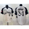 Los Angeles Dodgers Front #8 Back #24 Kobe Bryant White Black Mexico 2025 LA Gothic Style With Fernando Patch Vapor Premier Limited Stitched Jersey