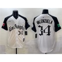 Los Angeles Dodgers #34 Fernando Valenzuela White Black Mexico 2025 LA Gothic Style With Fernando Patch Vapor Premier Limited Stitched Jersey