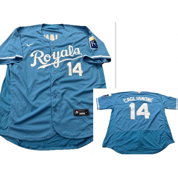 Kansas City Royals #14 Jac Caglianone Light Blue Flexbase Stitched Jersey