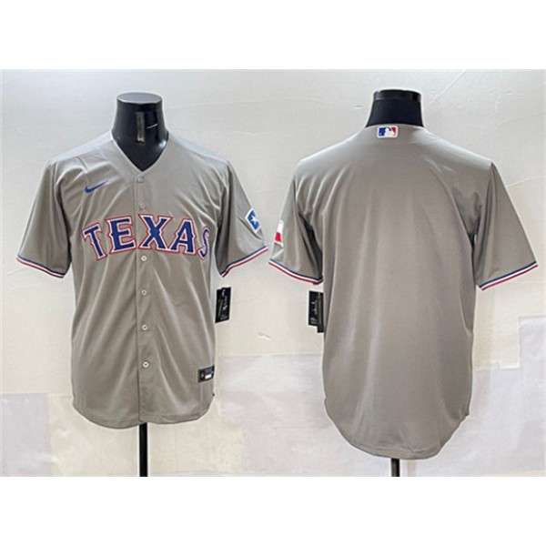 Texas Rangers Blank Gray With Patch Cool Base Stitched Jersey