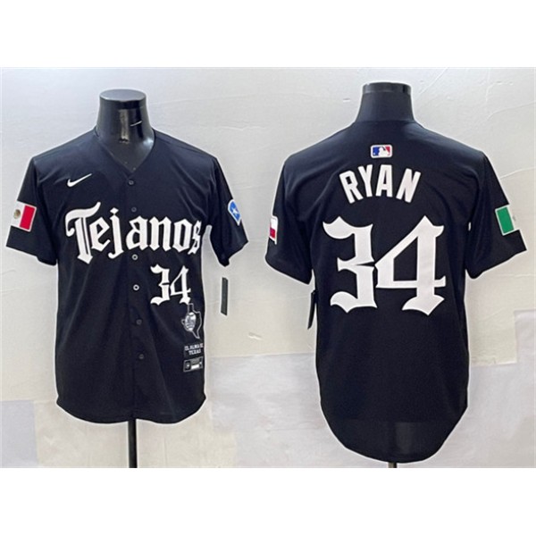 Texas Rangers #34 Nolan Ryan Black Mexico 2025 Vapor Premier Limited Stitched Jersey