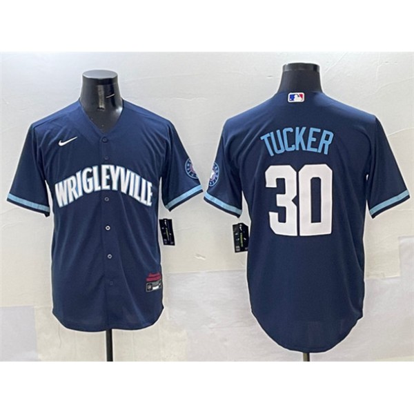 Chicago Cubs #30 Kyle Tucker Navy City Connect Stitched Jersey