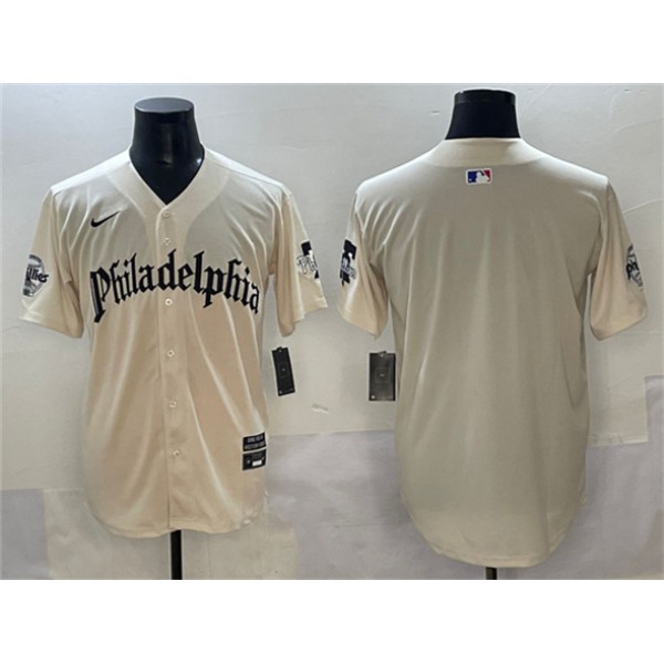 Philadelphia Phillies Blank Cream Gothic Vapor Limited Stitched Jersey