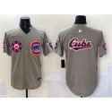 Chicago Cubs Team Big Logo Gray 2025 Tokyo Series Limited Stitched Jersey