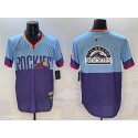 Colorado Rockies Team Big Logo Purple Light Blue 2025 City Connect Limited Stitched Jersey