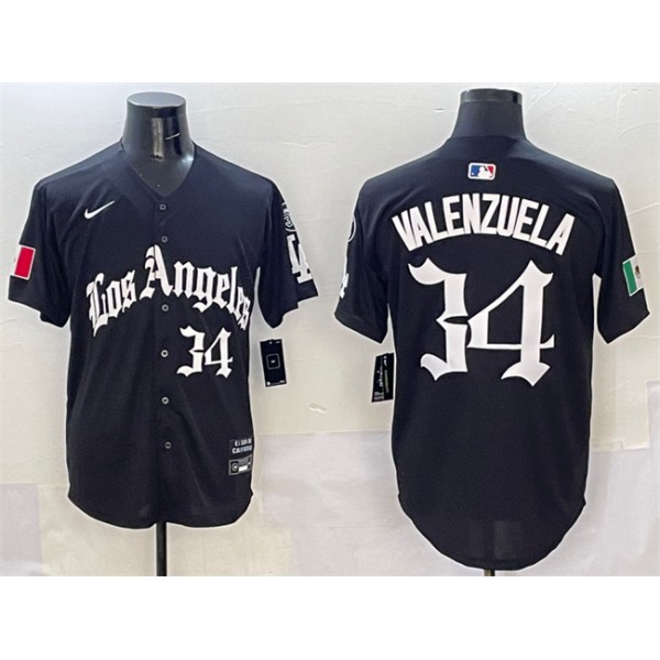 Los Angeles Dodgers #34 Fernando Valenzuela Black Mexico 2025 LA Gothic Style With Fernando Patch Vapor Premier Limited Stitched Jersey