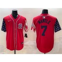 New York Yankees #7 Mickey Mantle Red American Style Limited Stitched Jersey