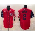 New York Yankees #2 Derek Jeter Red American Style Limited Stitched Jersey