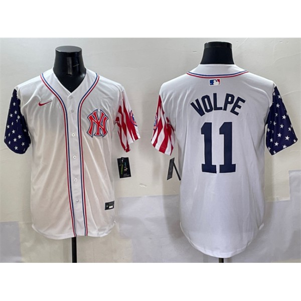 New York Yankees #11 Anthony Volpe White American Style Limited Stitched Jersey