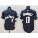 Los Angeles Dodgers #8 Enrique Hernandez Black Mexico 2025 LA Gothic Style With Fernando Patch Vapor Premier Limited Stitched Jersey