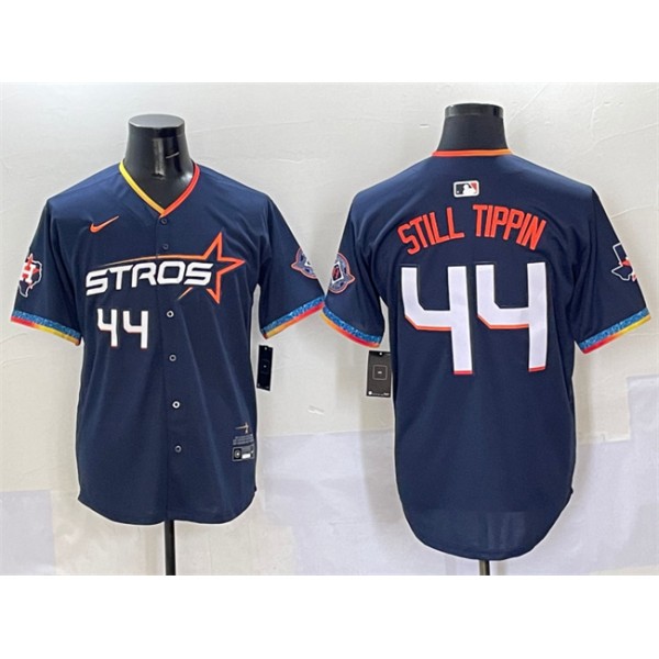Houston Astros #44 Still Tippin Navy 2025 City Connect With Texas Patch Limited Stitched Jersey