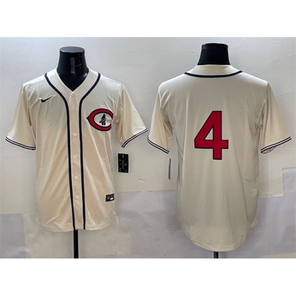 Chicago Cubs #4 Pete Crow-Armstrong Cream Field of Dreams Cool Base Stitched Jersey