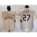 Houston Astros #27 Jose Altuve Cream Throwback Cooperstown Collection Limited Stitched Jersey