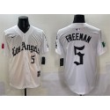 Los Angeles Dodgers #5 Freddie Freeman White Mexico 2025 LA Gothic Style With Fernando Patch Vapor Premier Limited Stitched Jersey