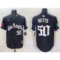 Los Angeles Dodgers #50 Mookie Betts Black Mexico 2025 LA Gothic Style With Fernando Patch Vapor Premier Limited Stitched Jersey