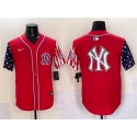 New York Yankees Team Big Logo Red American Style Limited Stitched Jersey