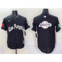 Los Angeles Dodgers Team Big Logo Black Mexico 2025 LA Gothic Style With Fernando Patch Vapor Premier Limited Stitched Jersey